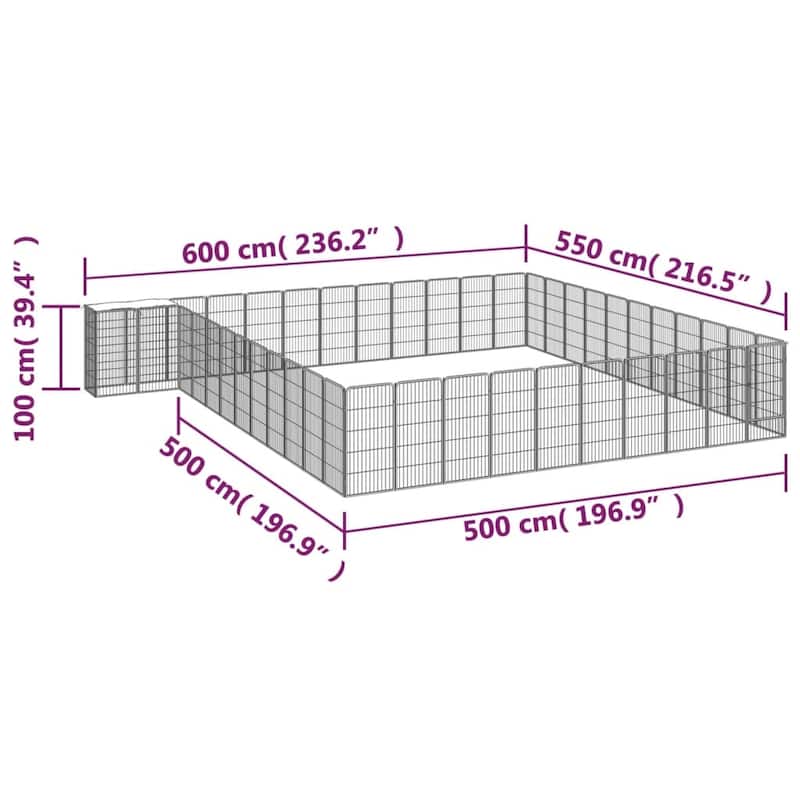 vidaXL Dog Playpen Kennel Dog Cage Puppy Pet Exercise Wire Fence Steel Black