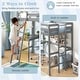 preview thumbnail 21 of 28, Costway Twin Size Loft Bed w/ Desk & Shelf 2 Ladders & Guard Rail for