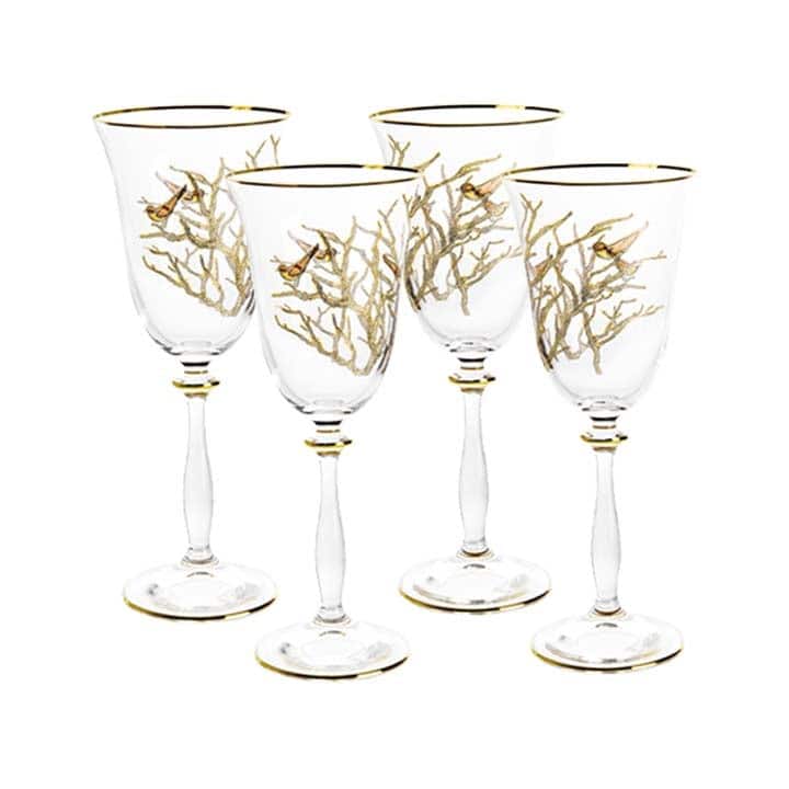Set of 4 Gold Design Glasses