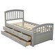 preview thumbnail 7 of 8, Twin Size Low Loft Bed Storage Bed Solid Wood Bed with 6 Drawers,Paint Surface,Environmentally Friendly Materials,Gray