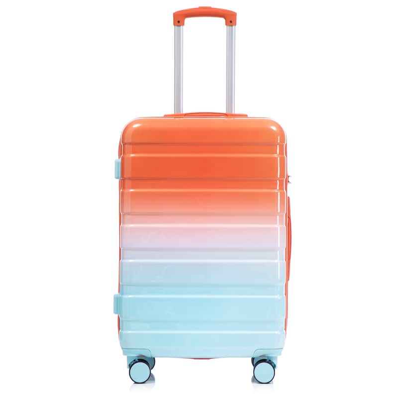 3-Piece, Modern Luggage Sets, Gradient Luggage with Combination Lock and 4 Swivel Wheels, for Boarding Travel, Blue+Red
