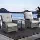 preview thumbnail 73 of 110, Pocassy 3-Piece Outdoor Swivel Bistro Set, Wicker Rocking Chairs