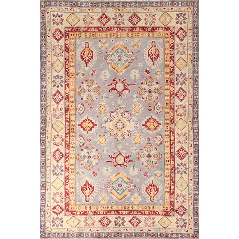 Oriental Kazak Area Rug Hand-Knotted Wool Carpet - 6'7" x 10'2"