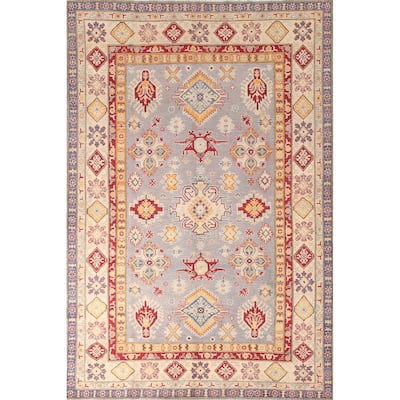 Oriental Kazak Area Rug Hand-Knotted Wool Carpet - 6'7" x 10'2"