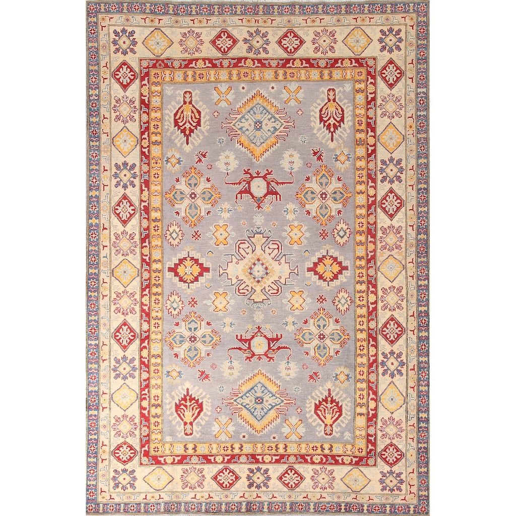 Oriental Kazak Area Rug Hand-Knotted Wool Carpet - 6'7" x 10'2"