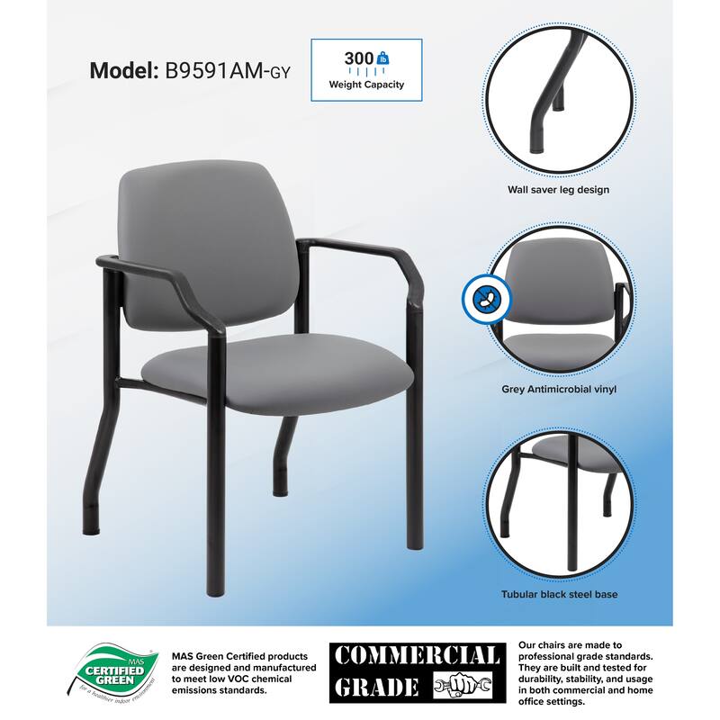 Boss Office Products Big and Tall Antimicrobial Guest Chair