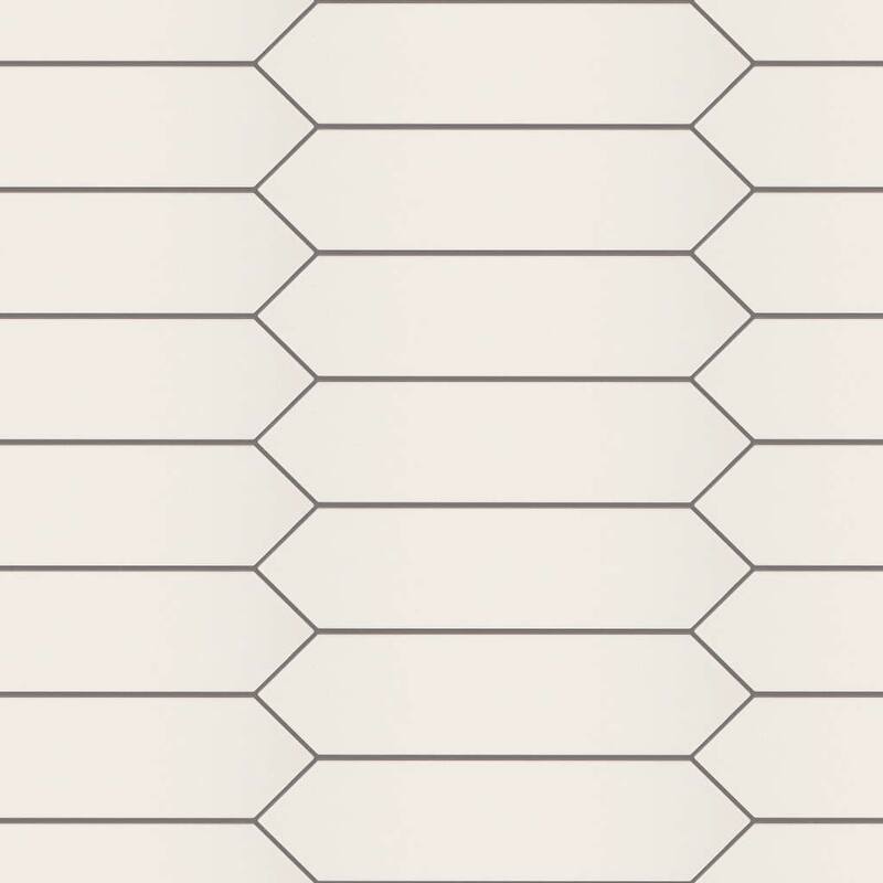 Shaw Cutlass - 3" x 12" Hexagon Tile - Glossy Ceramic Visual - Sold by - White Picket