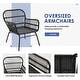preview thumbnail 31 of 52, EROMMY 3-Piece Patio Conversation Set with Glass Table & 2 Armchairs, Seat Cushions