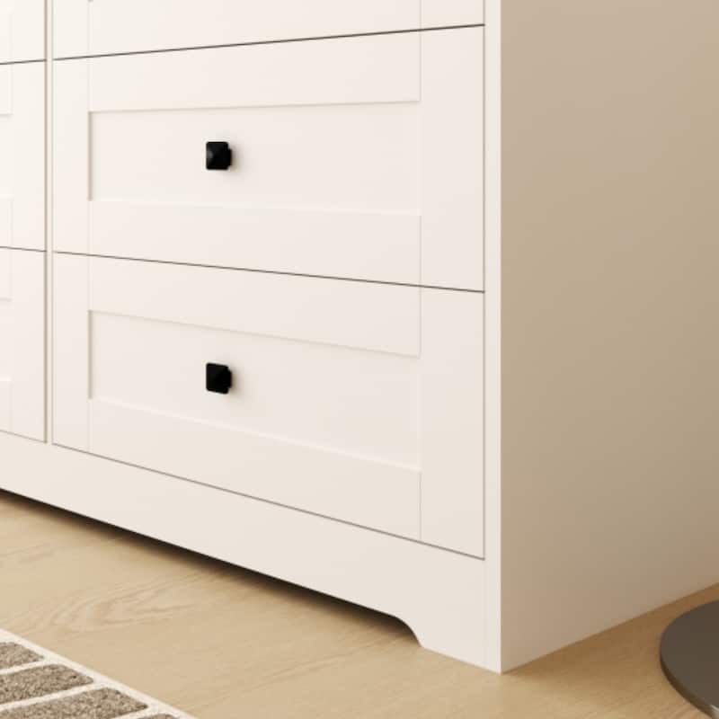 Chest Of Drawer With 6 Drawers White Color Farm Door