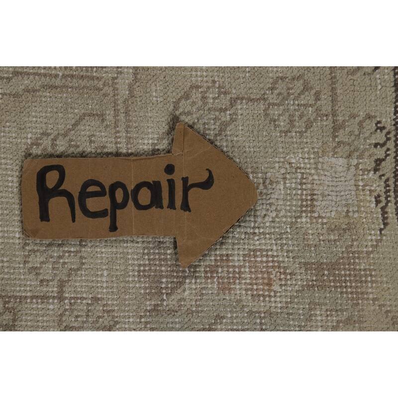 Distressed Tabriz Vintage Persian Rug Handmade Wool Carpet - 9'4" x 12'8"