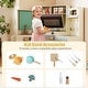 preview thumbnail 18 of 28, Gymax Corner Kitchen w/ Lights & Sounds Interactive Wooden Playset for