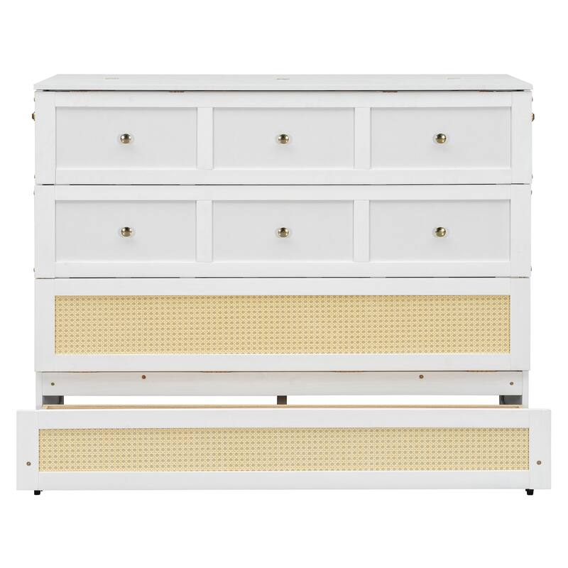 Full Size Murphy Bed with Large Storage Drawers and Space Saving Design