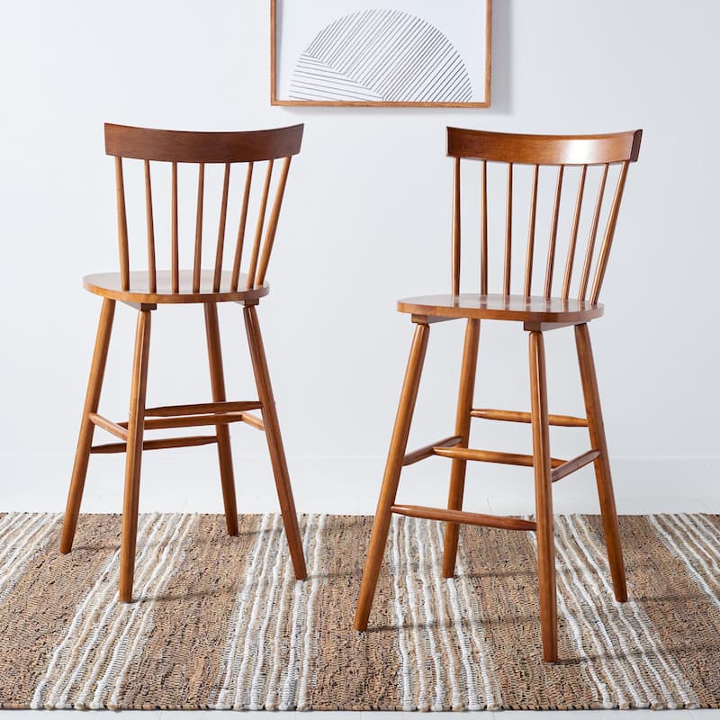 SAFAVIEH Belva 30-inch Spindle Farmhouse Bar Stool (Set of 2) - 20" W x 21" D x 44" H - 20"W x 21"D x 44"H