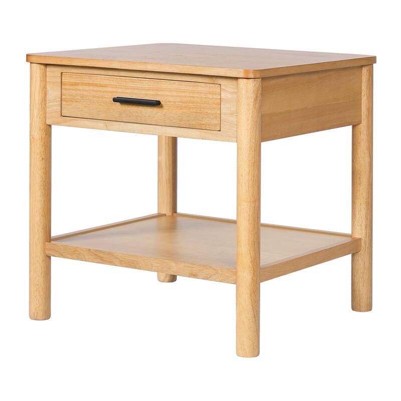 Christopher Knight Home - Livia Round Solid Wood End Table with Drawer and Open Shelf