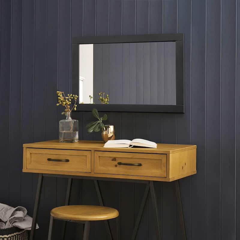 Shorewood Square Bathroom Soft Matte Black Mirror - 24 x 30