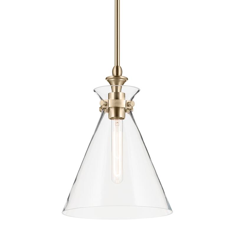 Kichler Lighting Laria 10.5 Inch 1 Light Pendant with Clear Glass in Champagne Bronze