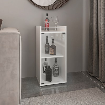 Theba Minibar Cabinet with Two Doors and Open Shelf for Modern Bar Storage