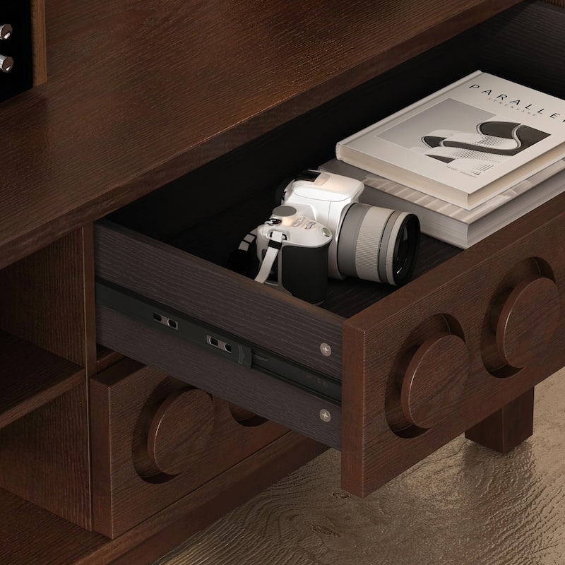 TV Stand for TVs up to 75", Media Console with 4 Drawers, Entertainment Center with Storage