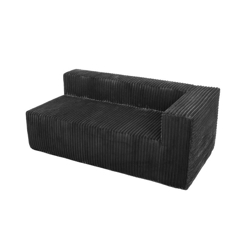105-in L Casual Black( Corduroy)-Right Chaise Sectional
