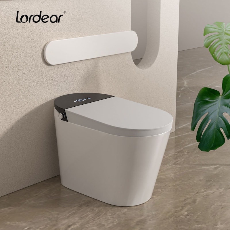 1-Piece 1.28 GPF Auto Single Flush Elongated Bidet Toilet Smart Toilet in White