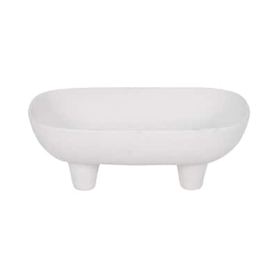 Sagebrook Home 10-inch Ceramic Footed Rounded Rectangle Bowl in White - Timeless Design for Sophisticated Home Decor