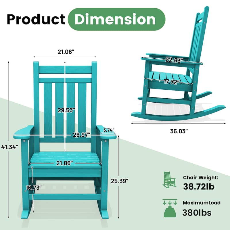 Modern High-Back Rocking Adirondack Chair All Weather