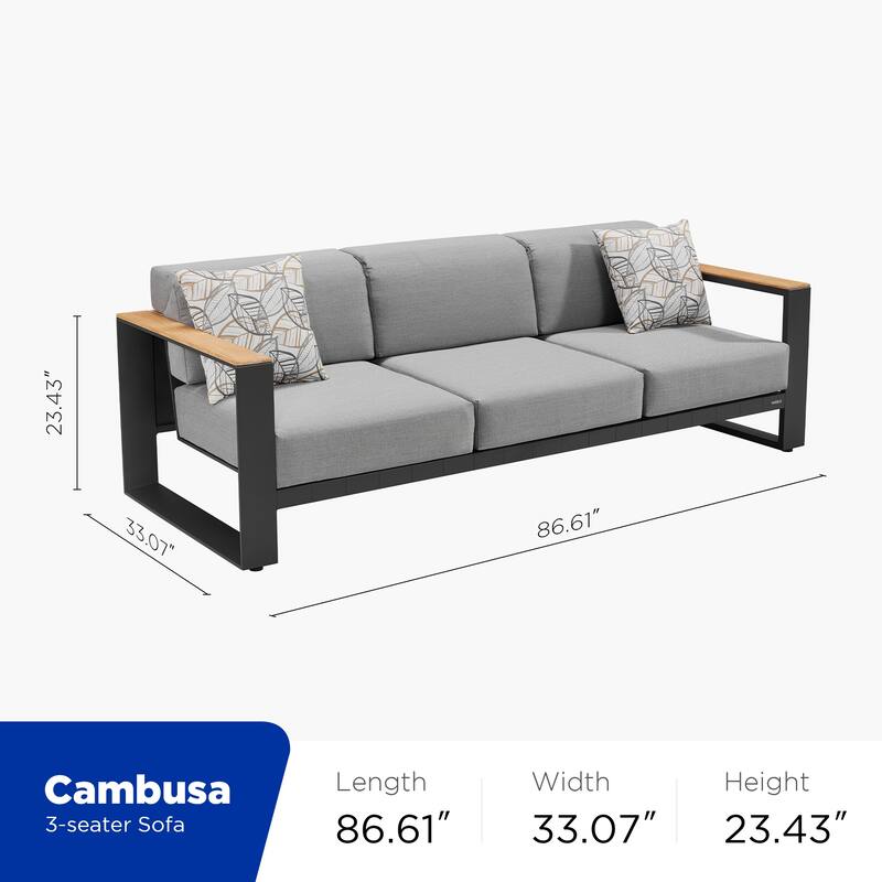 HIGOLD Cambusa Patio Conversation Set Teak Outdoor Furniture Sofa