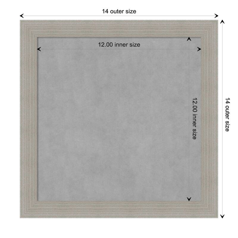 Amanti Art Woodgrain Stripe Grey Framed Magnetic Board - Board Size 12x12
