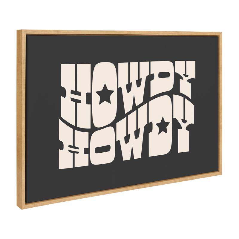 Kate and Laurel Sylvie Howdy Star Landscape Black Framed Canvas by Honey Island Studio - 23x33 - Natural