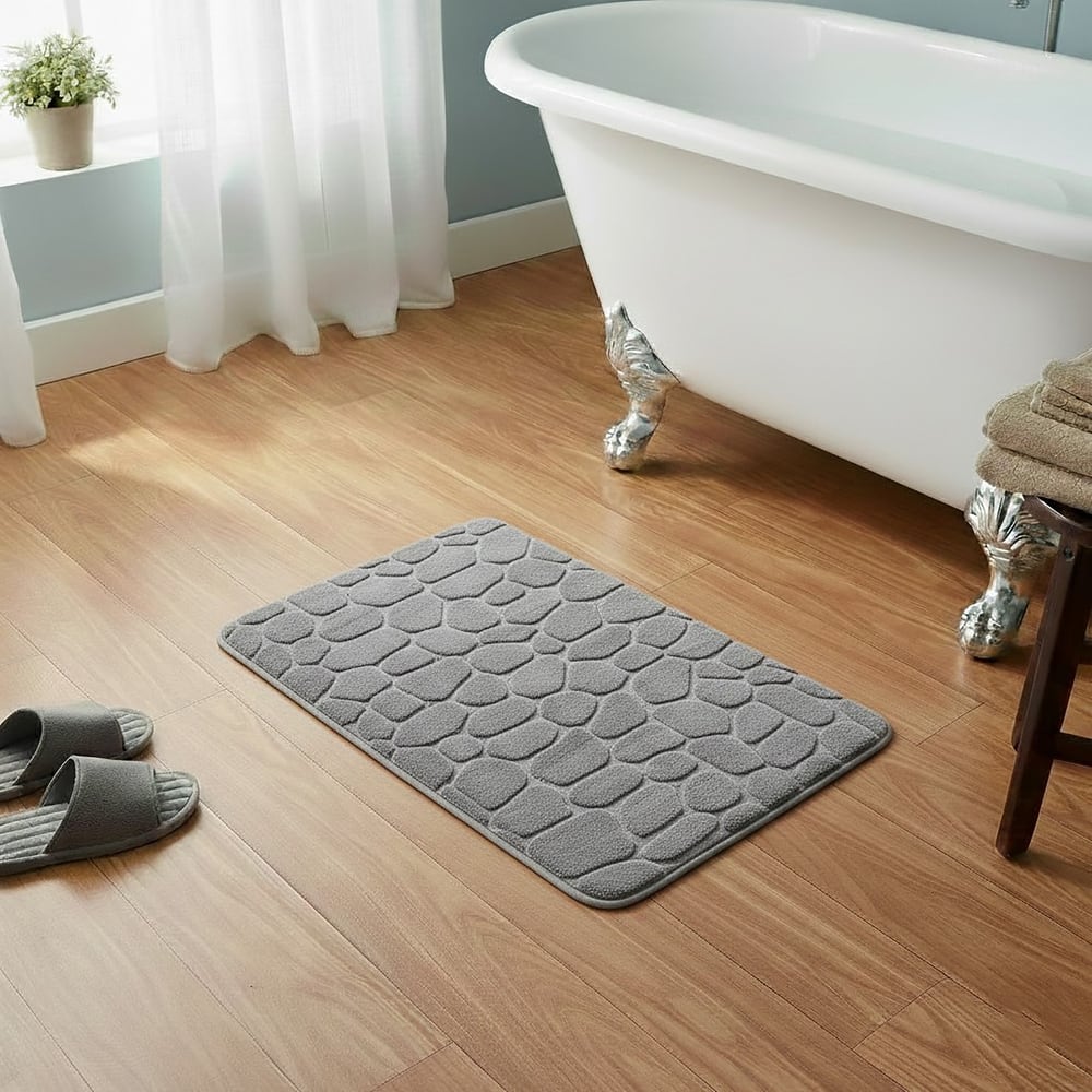 Memory Foam Bath Mat Pebble Design 32x20