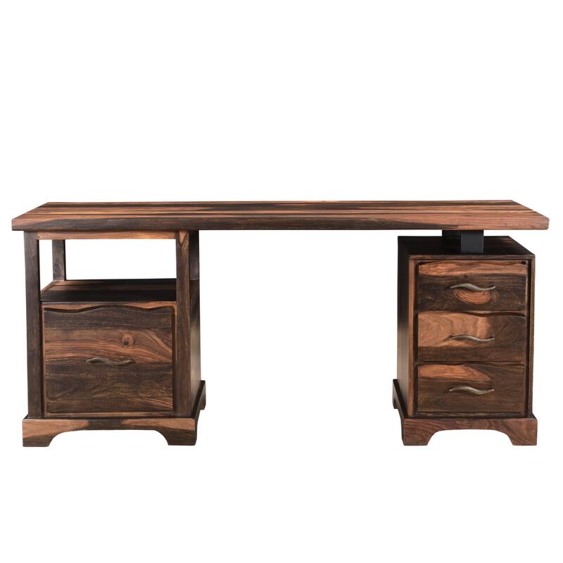 Avenue 2-piece Live Edge Solid Wood Desk Set