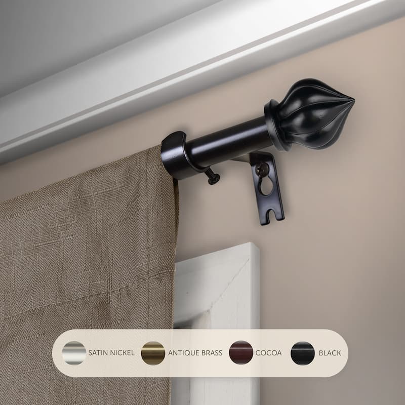 InStyleDesign Jan Curtain Rod 5/8-inch dia. - 48 to 84 inches - Black