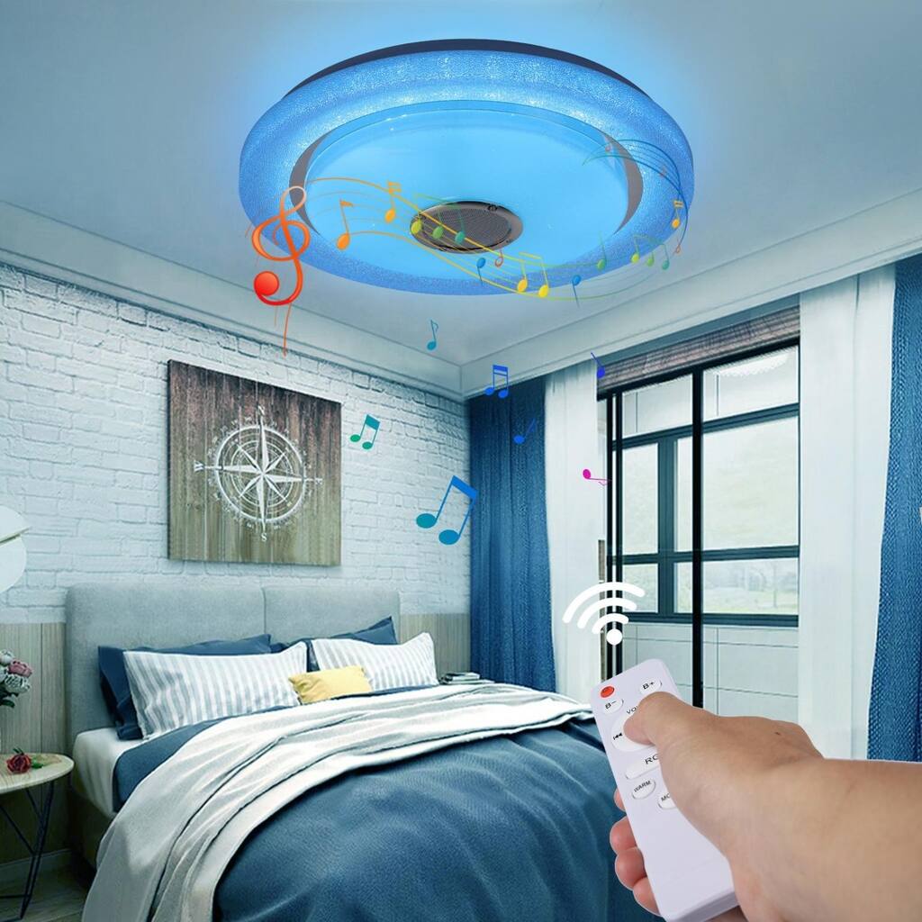 36W LED Music Ceiling Light With Bluetooth Speaker For Kids Room Bedroom