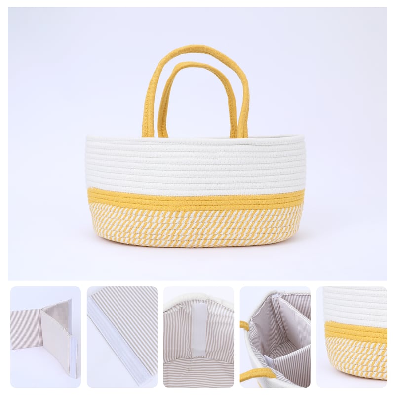 1Pcs Woven Storage Basket, Shelf Closet Storage Bin for Blankets - 14.2x9.1x7.1"