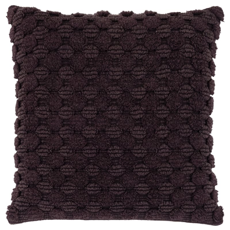 HomeRoots 20" Wine Cotton Throw Pillow With Texture