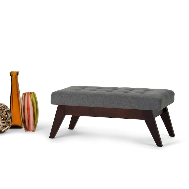 WYNDENHALL Tierney 40 inch Wide Mid Century Modern Rectangle Ottoman Bench - Slate Grey