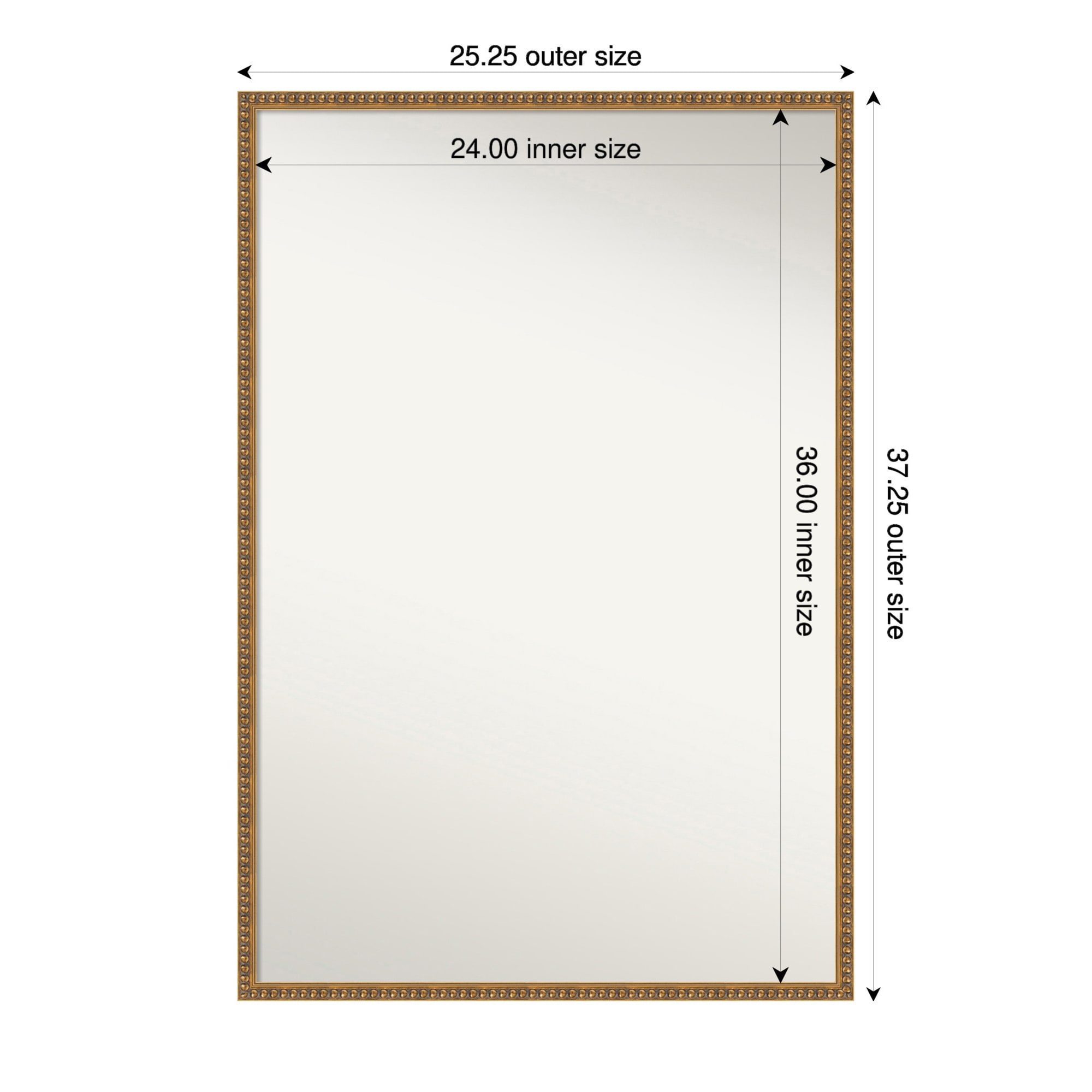 Bradford Bead Non-Beveled Wood Framed Wall Mirror