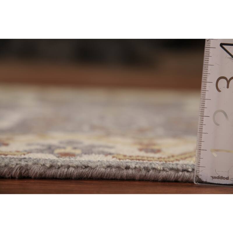 Gray & Ivory Oushak Indian Runner Rug Hand-Knotted Wool Carpet - 2'9"x 9'11"
