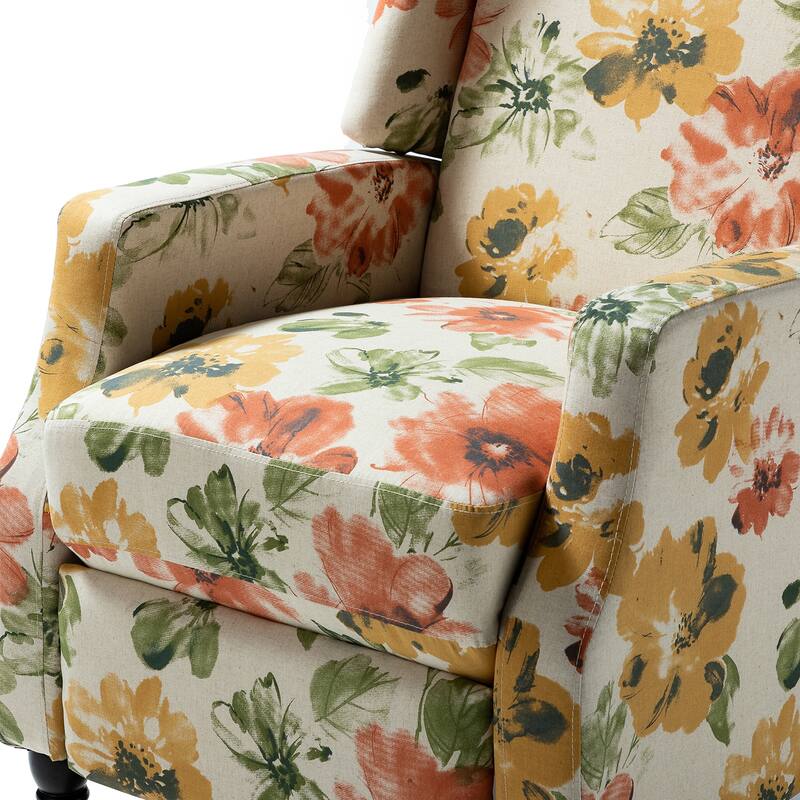 Damaris Mid-Century Modern Manual Pushback Recliner with Wingback Design by HULALA HOME
