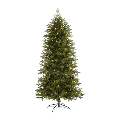 7' Belgium Fir "Natural Look" Christmas Tree with 500 Clear LED Lights - Green