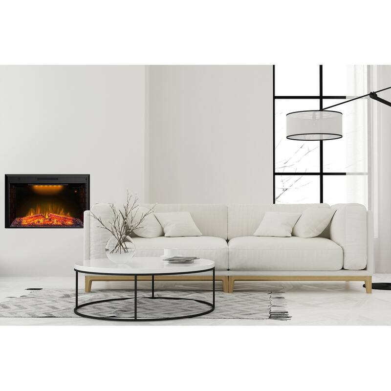 Electric Fireplace Heater with Log set & Realistic Flame