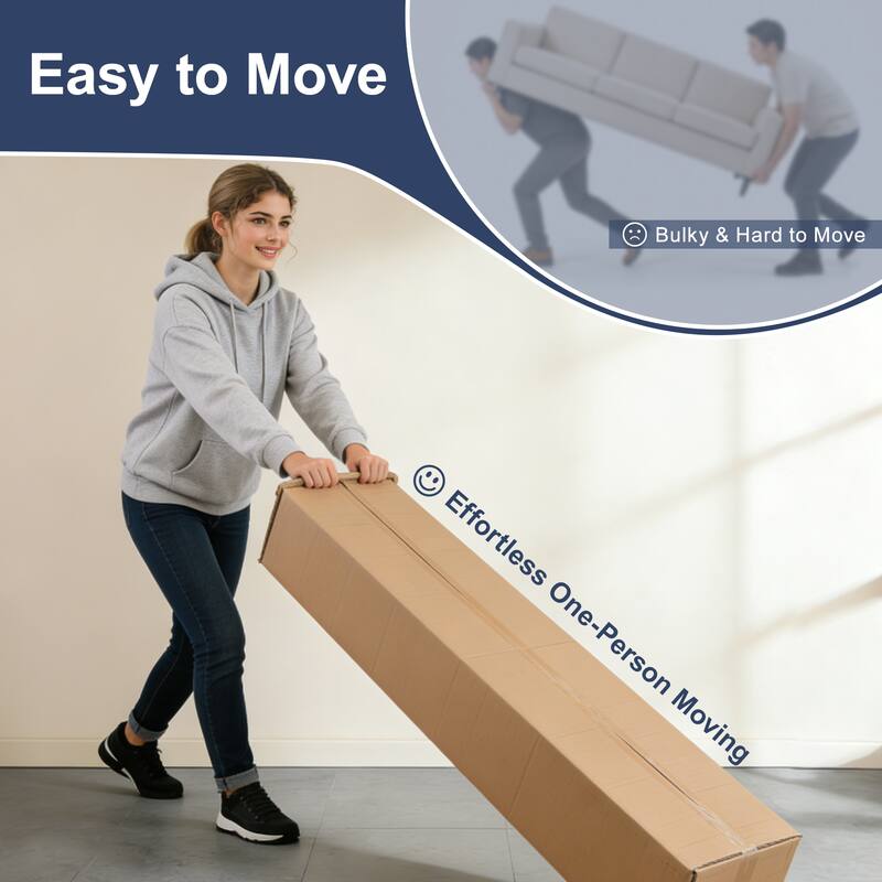 U-shaped Boneless Sofa, Soft Velvet Fabric, Tufted Design, 32D High Density Sponge, No Assembly Required