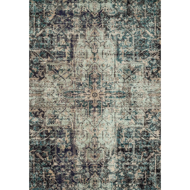 Alexander Home Vintage Boho Distressed Medallion Print Area Rug