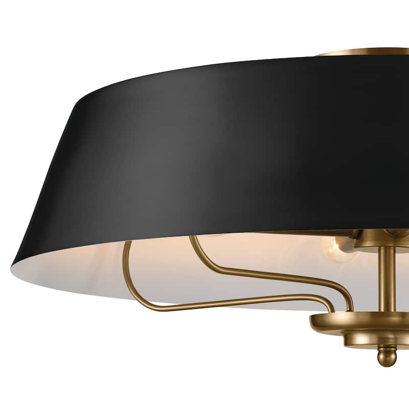 Kichler Lighting Luella 22 in. 4-Light Black Convertible Pendant Light/Semi Flush - 22 in