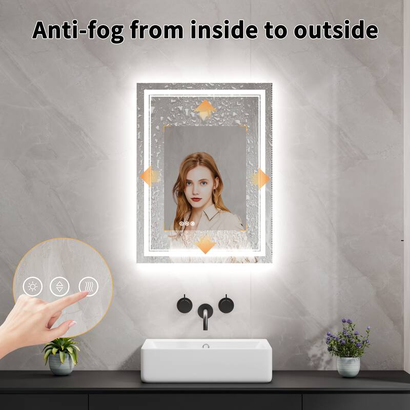 Modland Small Size LED Bathroom Mirror Back & Front Lighted Anti-Fog