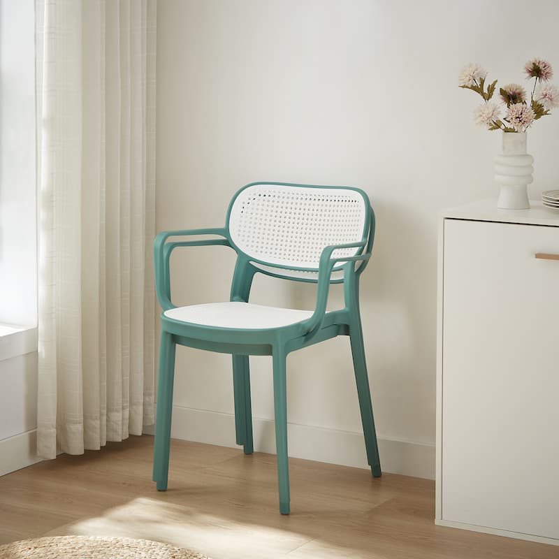 Art Leon Set of 2 Modern Stackable Indoor or Outdoor Dining Chair