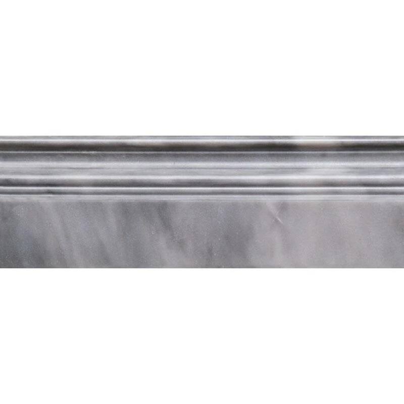 Apollo tile 4 x 12 Grandis Polished Cloud Gray Bardiglio Nuvolato Marble Tile (3.33 sq ft/case) - 10 Pack