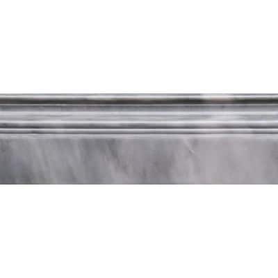 Apollo tile 4 x 12 Grandis Polished Cloud Gray Bardiglio Nuvolato Marble Tile (3.33 sq ft/case) - 10 Pack