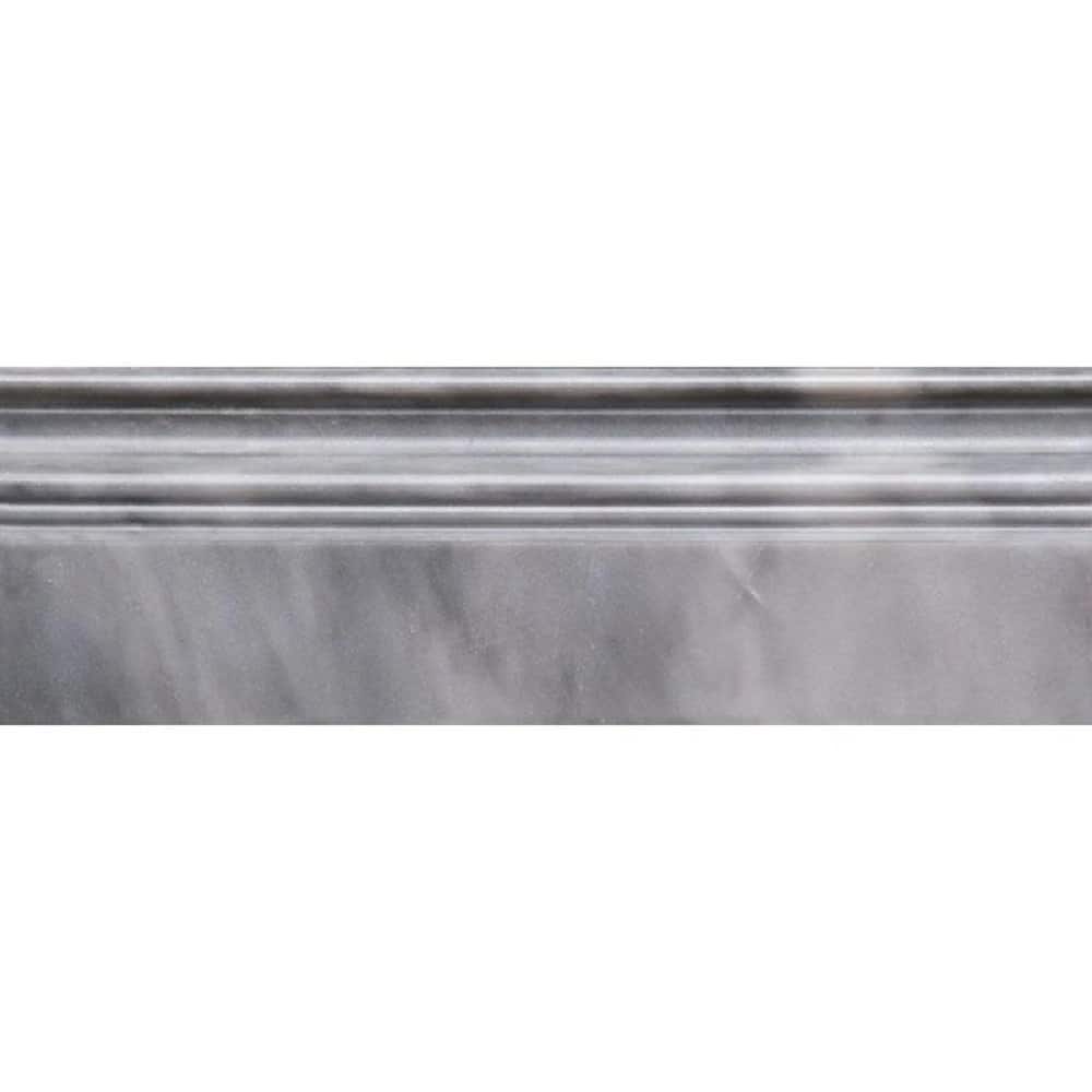 Apollo tile 4 x 12 Grandis Polished Cloud Gray Bardiglio Nuvolato Marble Tile (3.33 sq ft/case) - 10 Pack