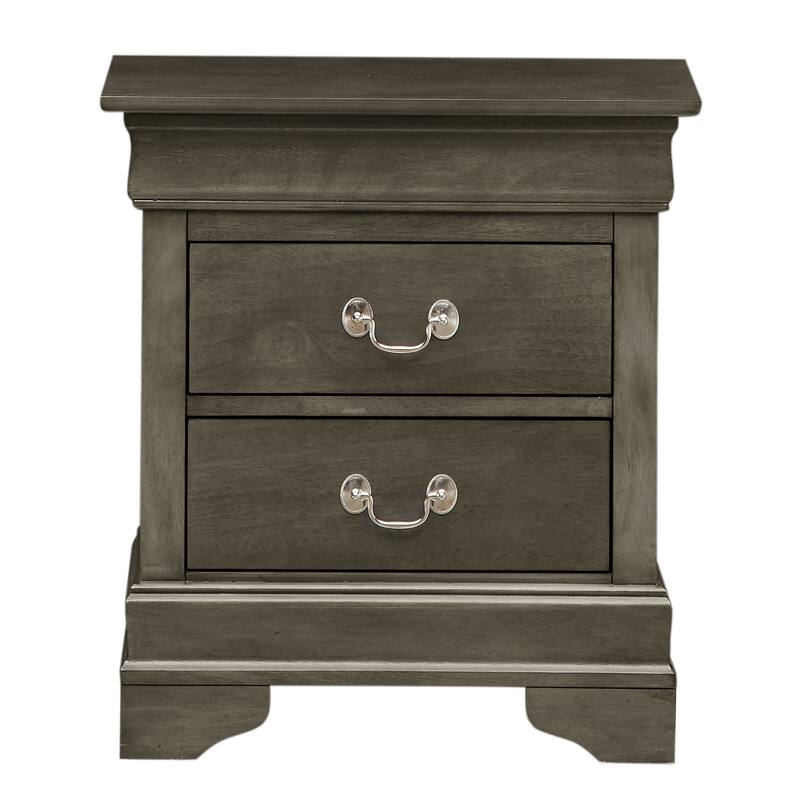 Grey Nightstand 24x22x16 with One Drawer, Compact Bedside Table for Storage and Modern Stylish Bedroom Accent Furniture